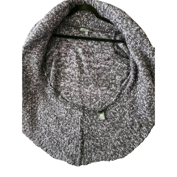 Slonl Wool Cardigan Purple Black Boucle Knit Petite Medium Cozy Layering Sweater - Picture 6 of 8